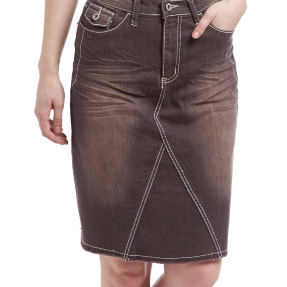 Grey Denim Skirt - Picture 1 of 2
